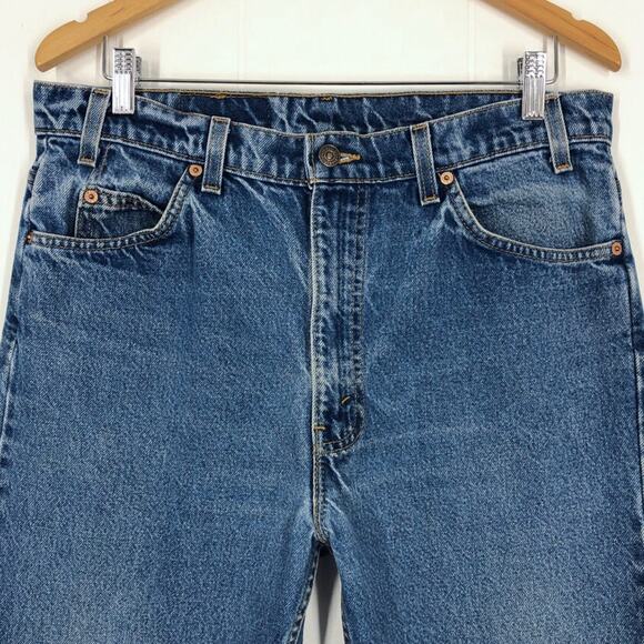 Levis 505 Jeans VTG 90s Orange Tab Relaxed Fit Straight Leg Distressed Waist 33 - Picture 3 of 16